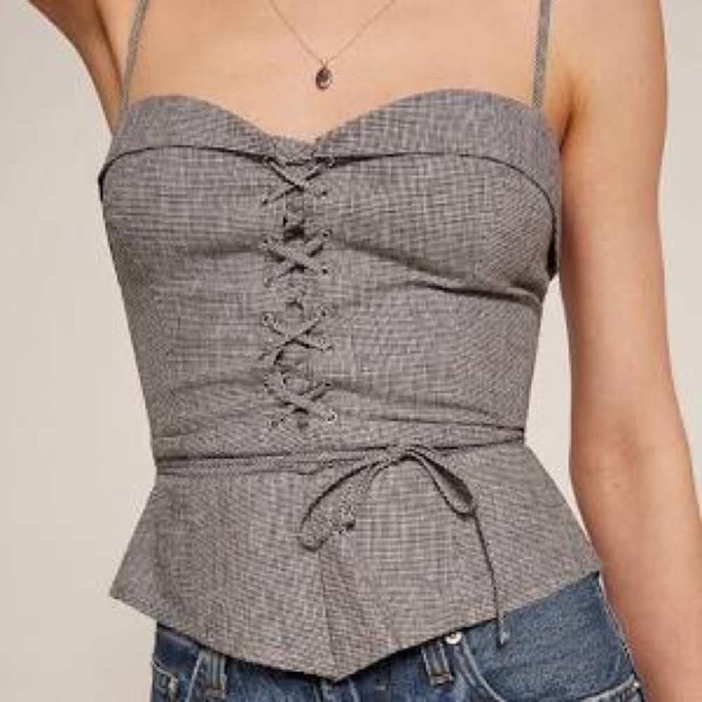 Reformation Clayton Lace-up Corset Top